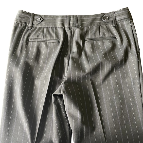 BCBGMaxAzria Black/Purple Pinstripe Wool Blend Cuffed Straight Leg Pant (8/10) - Picture 6 of 14